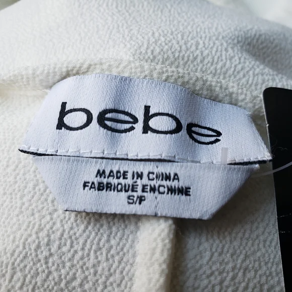 Bebe Ivory Boho Bell Sleeve Lace-up Peasant Top - Picture 4 of 5